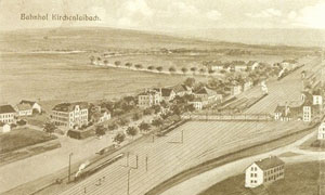 Historisches Luftbild vom Bahnhof Kirchenlaibach