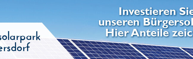 Banner für den Bürgersolarpark