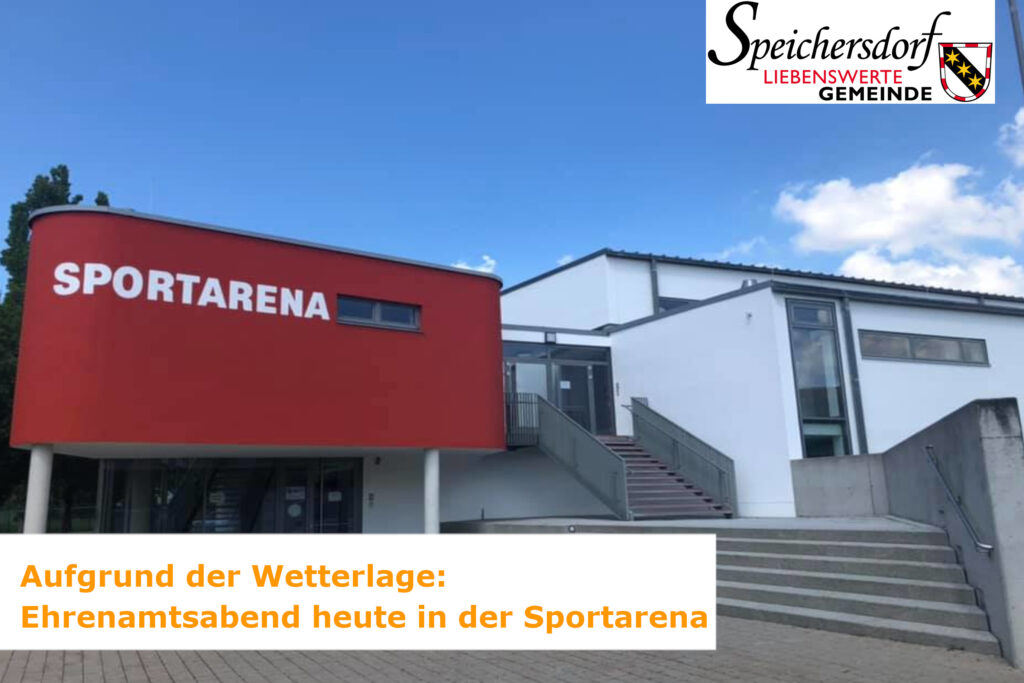 Sportarena mit Beschriftung