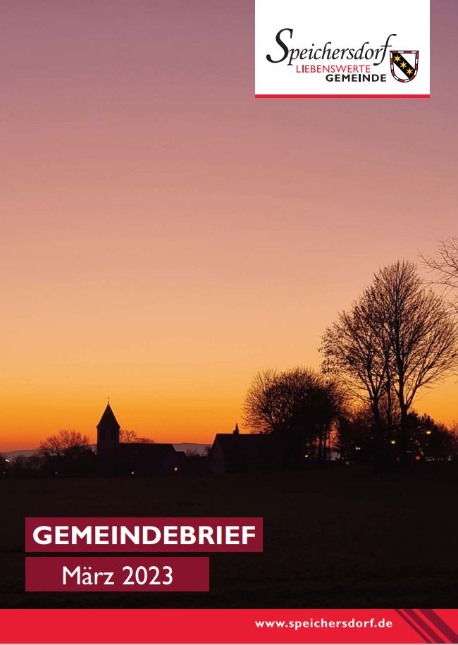 Sonnenuntergang mit der Aufschrift "Gemeindebrief März 2023"